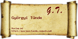 Györgyi Tünde névjegykártya